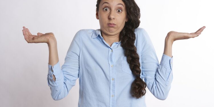 A confused lady signifying the difficulty of taking the Beatles' quizzes featured in this article