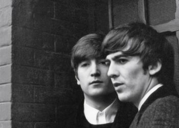 John Lennon and George Harrison in 193-64, as photographed by Paul McCartney